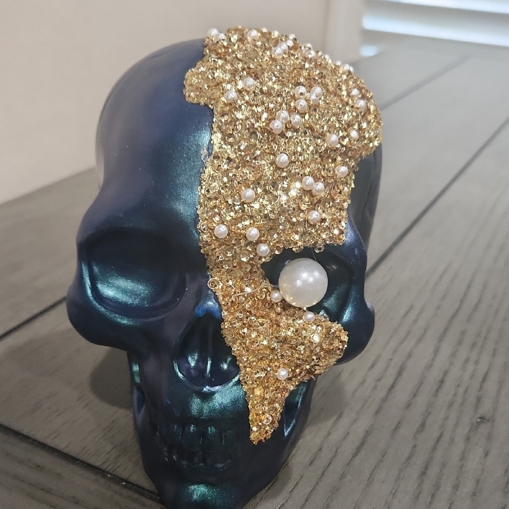 Skull Decor with Pearls & Sequins